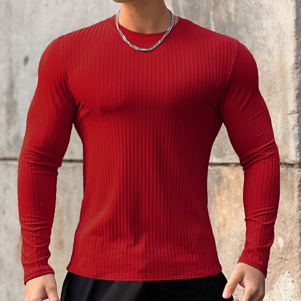 Men Quick Dry Gym Fitness T-shirt Red