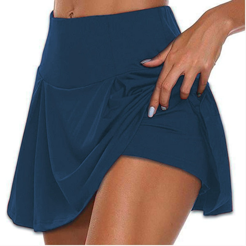 Women's Double-Layer Athletic Shorts blue 2