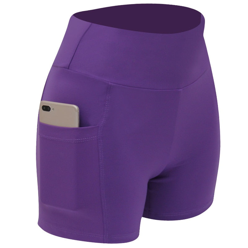 Women's Gym Side Pockets Shorts 2-Purple