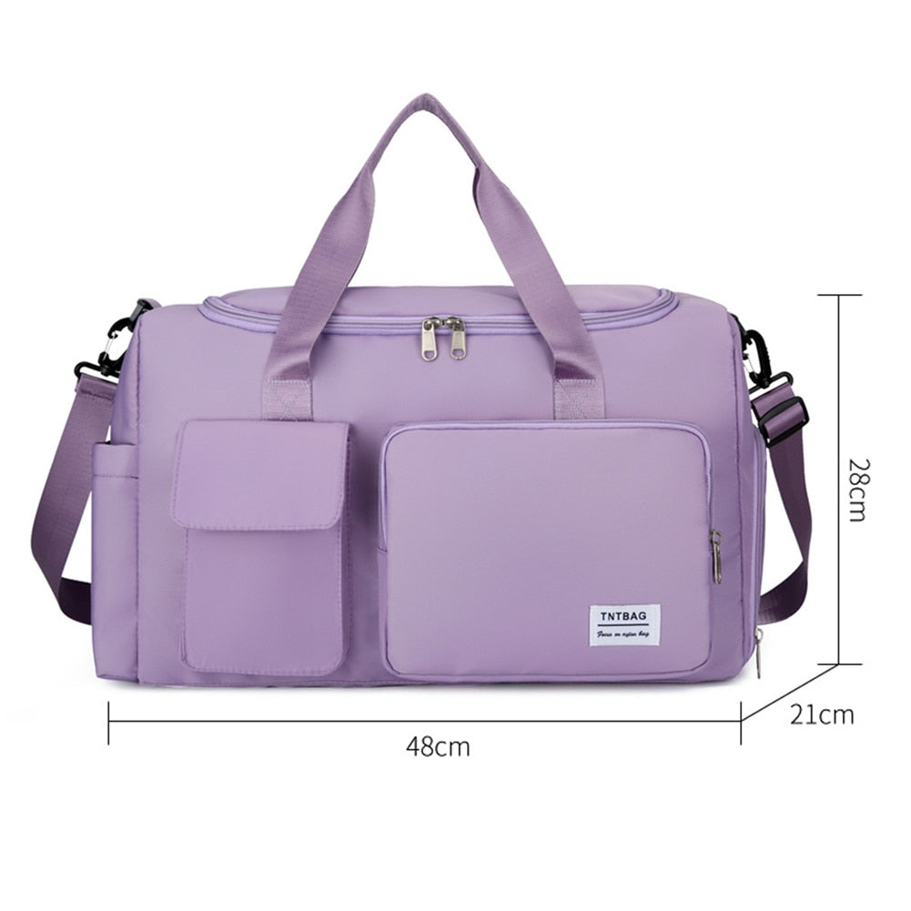 Portable Waterproof Luggage Handbag Purple