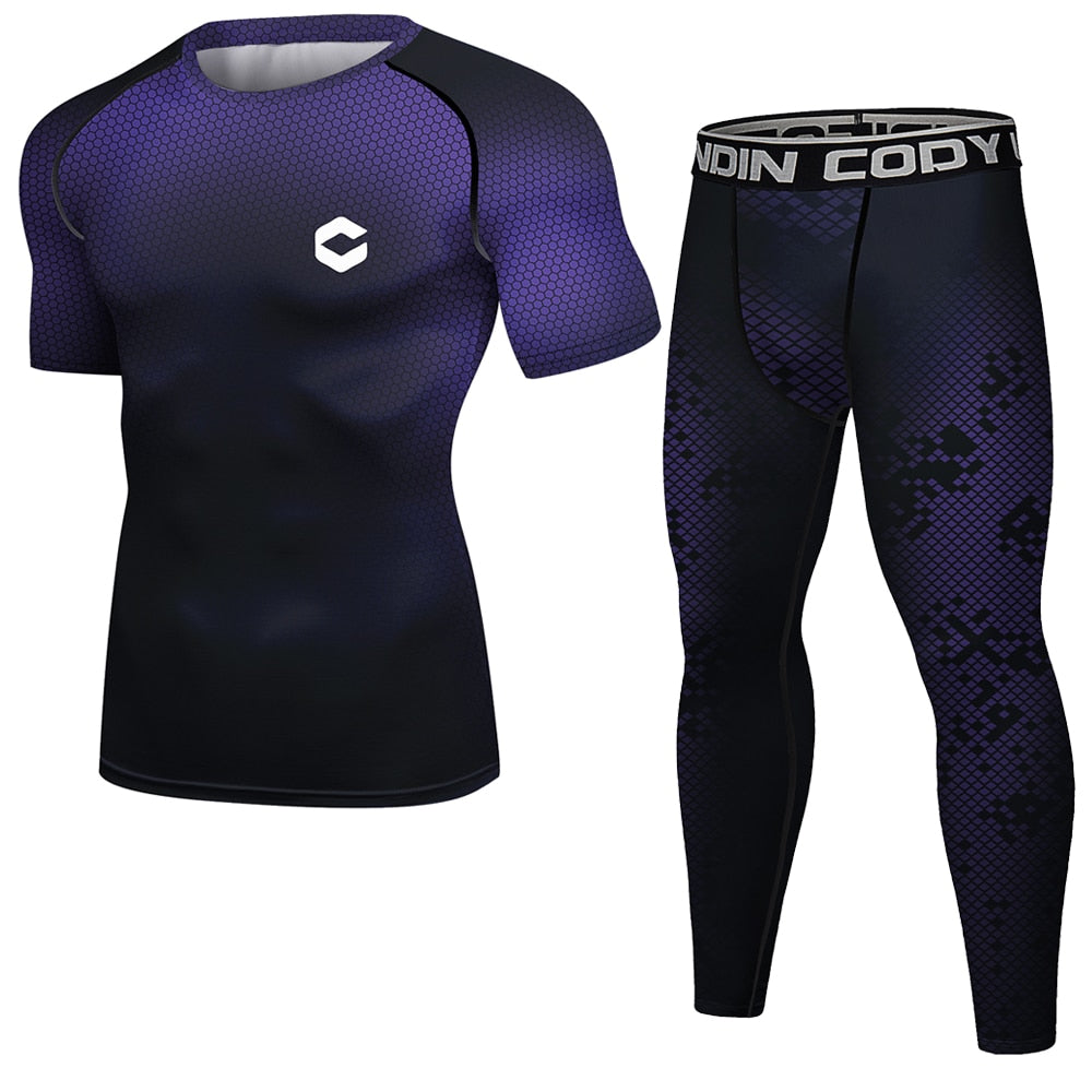 Men Compression Tracksuit Tight Set