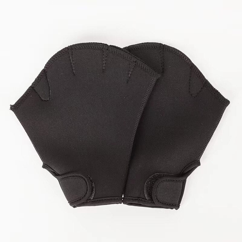 1 Pair Swimming Gloves black