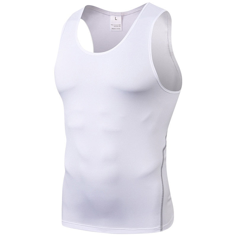 Sleeveless Gym Stretchy Tank Top White