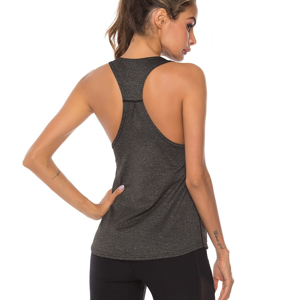 Women Racerback Workout Tank Tops Gray