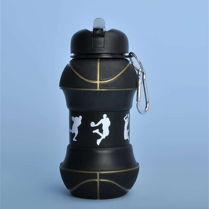 Foldable 550ML Basketball Water Bottle