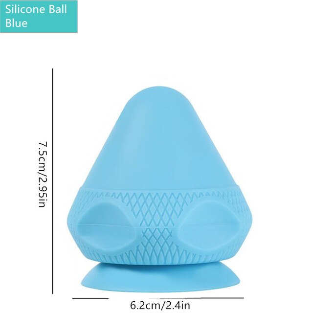 Silicon Massage Ball with Suction Cup A Blue