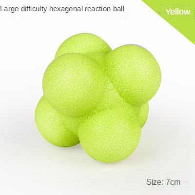 Fitness Silicon Rubber Hexagonal Reaction Ball 7cm Yellow