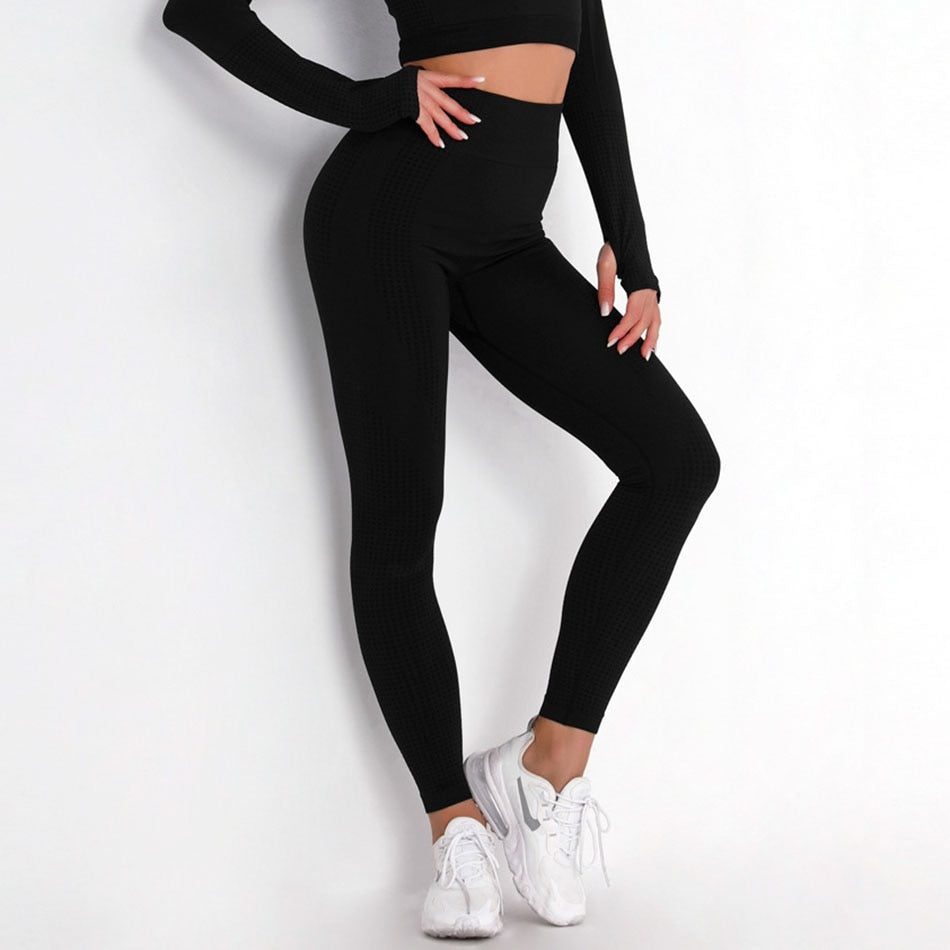 Women High Elastic Push Up Leggings Black