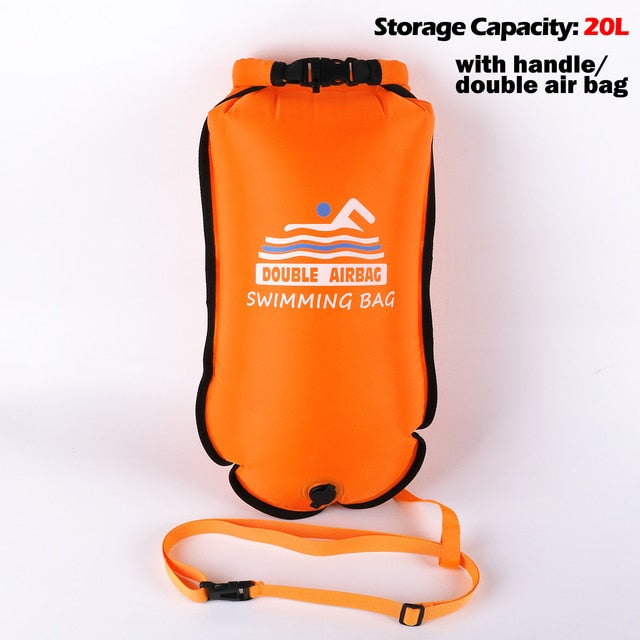 Swimming Buoy Safety Float Air Dry Bag Orange-20L