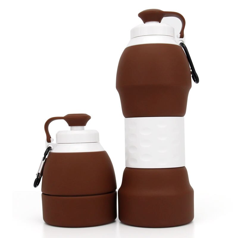 Portable Collapsible Water Bottle 580ML Brown