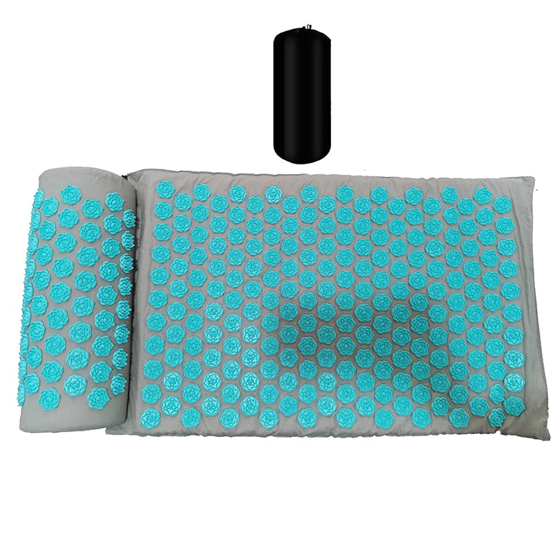 Cushion Shakt Massage Yoga Mat lotus blue set