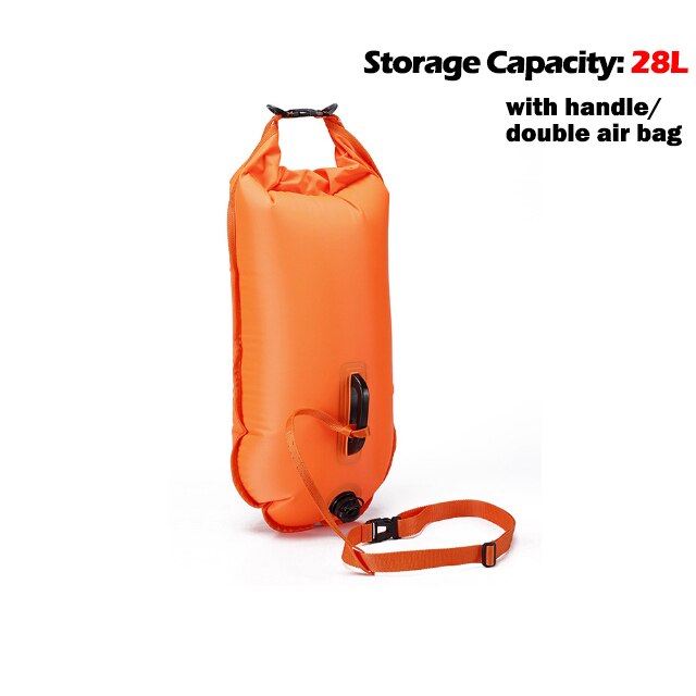 Swimming Buoy Safety Float Air Dry Bag Orange-28L