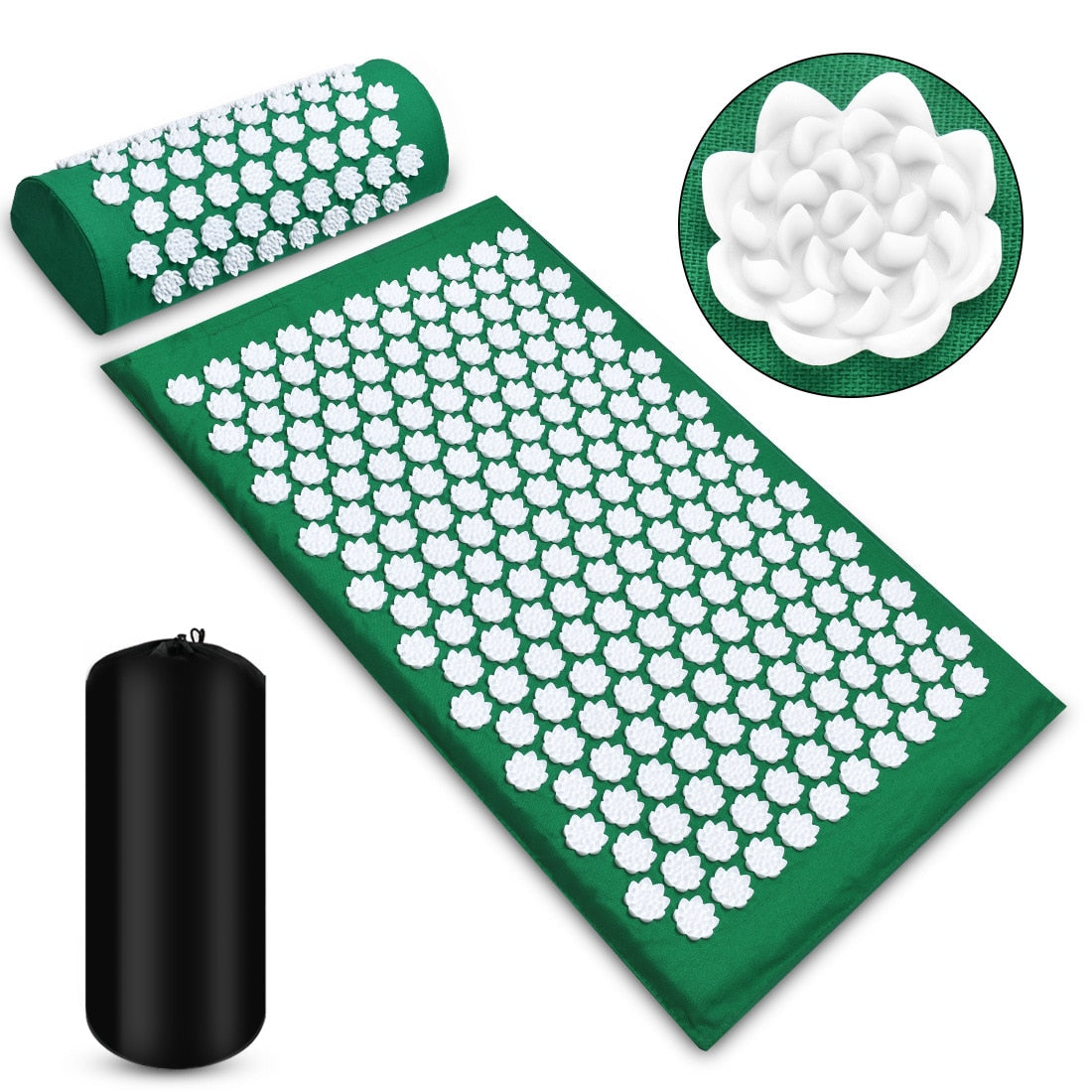 Cushion Shakt Massage Yoga Mat Teardrop-shape Green