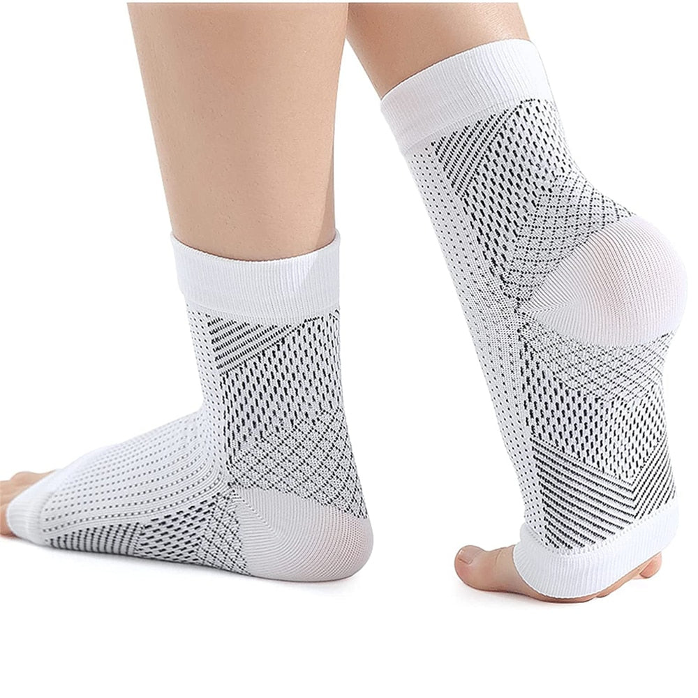 Women Ankle Neuropathy Soothe Socks White