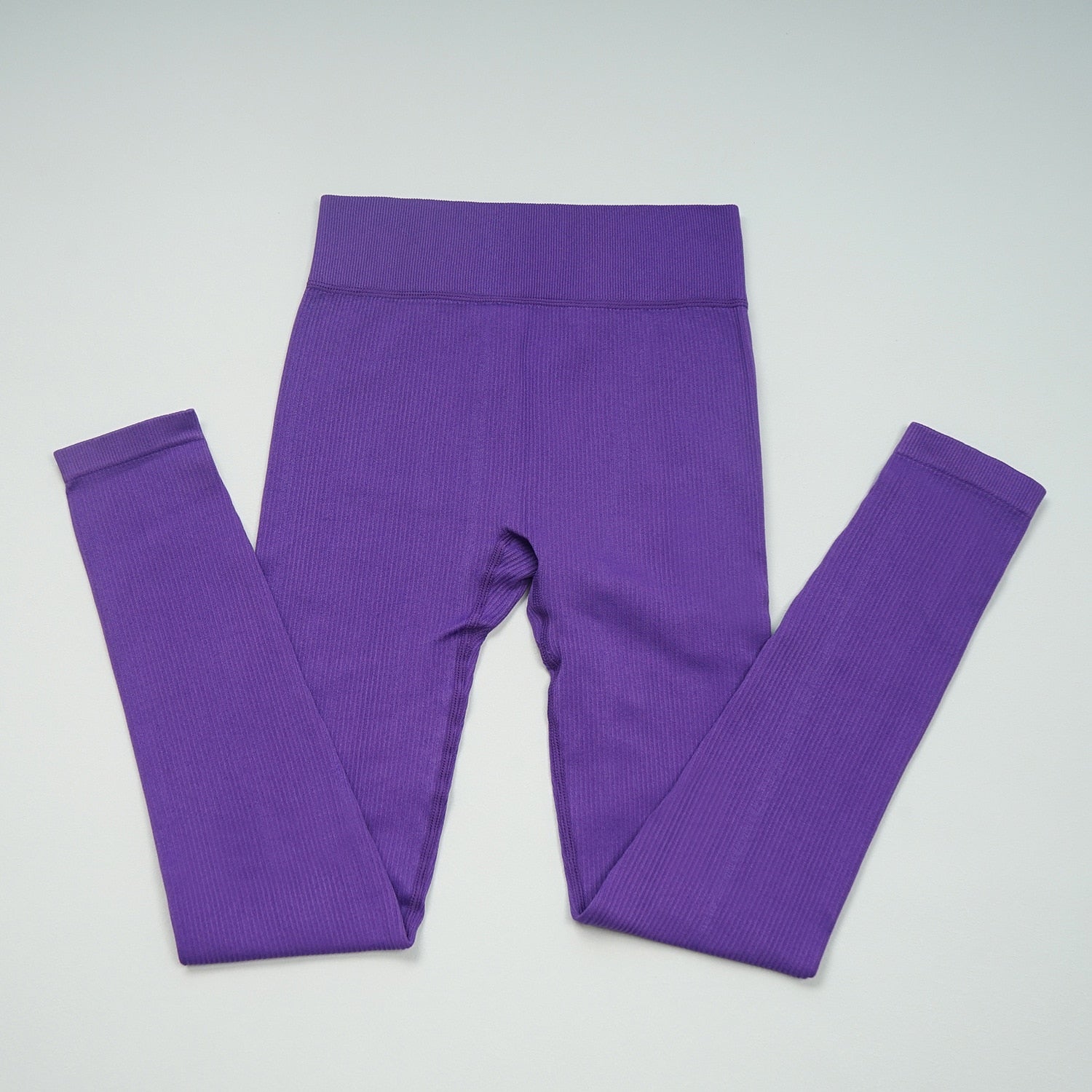 Women Summer Ribbed Gym Set Pants-Purple