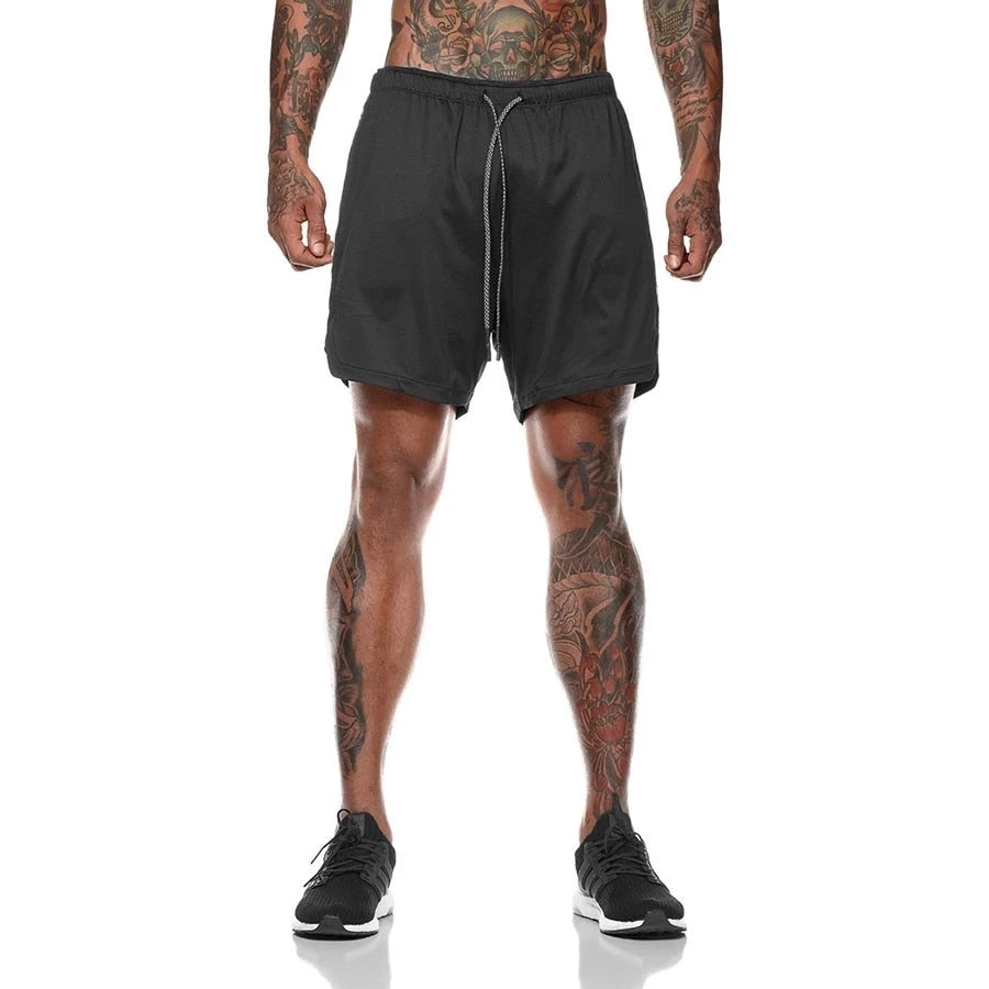 Men Double-deck Running Shorts