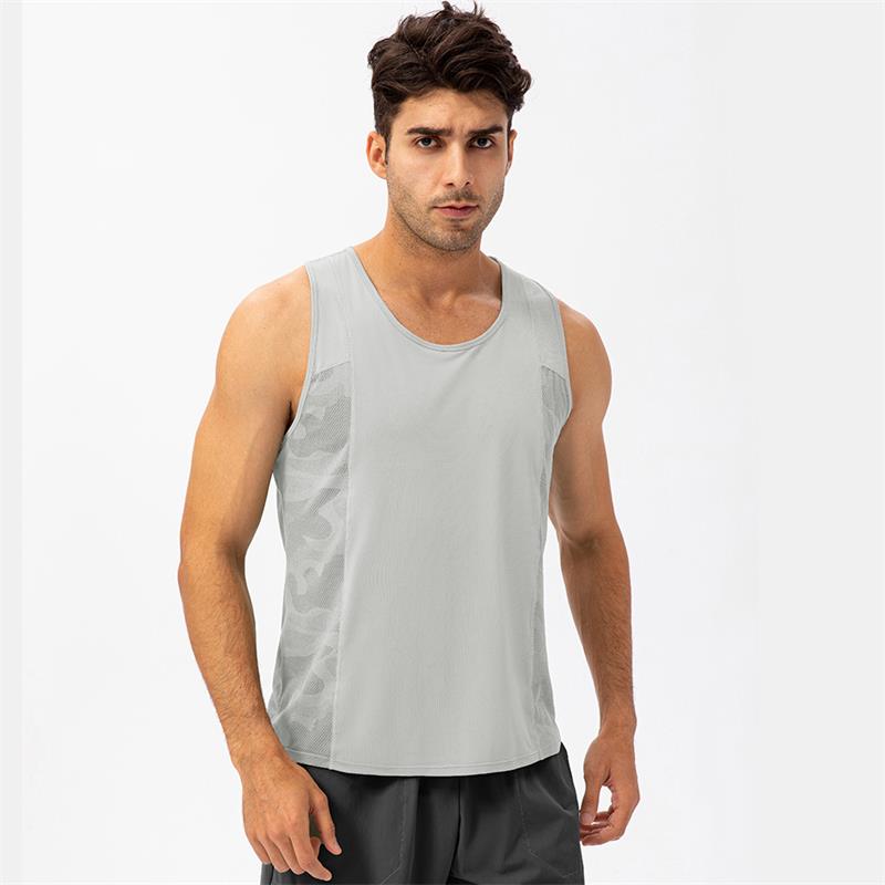 Men Gym Quick-drying Sleeveless T-shirt Light gray