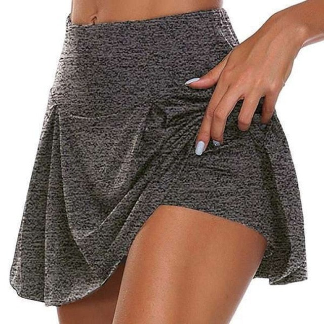 Women's Double-Layer Athletic Shorts grey 2