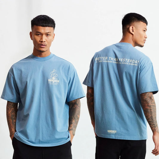 Men's Sky Blue Sword Print T-Shirt