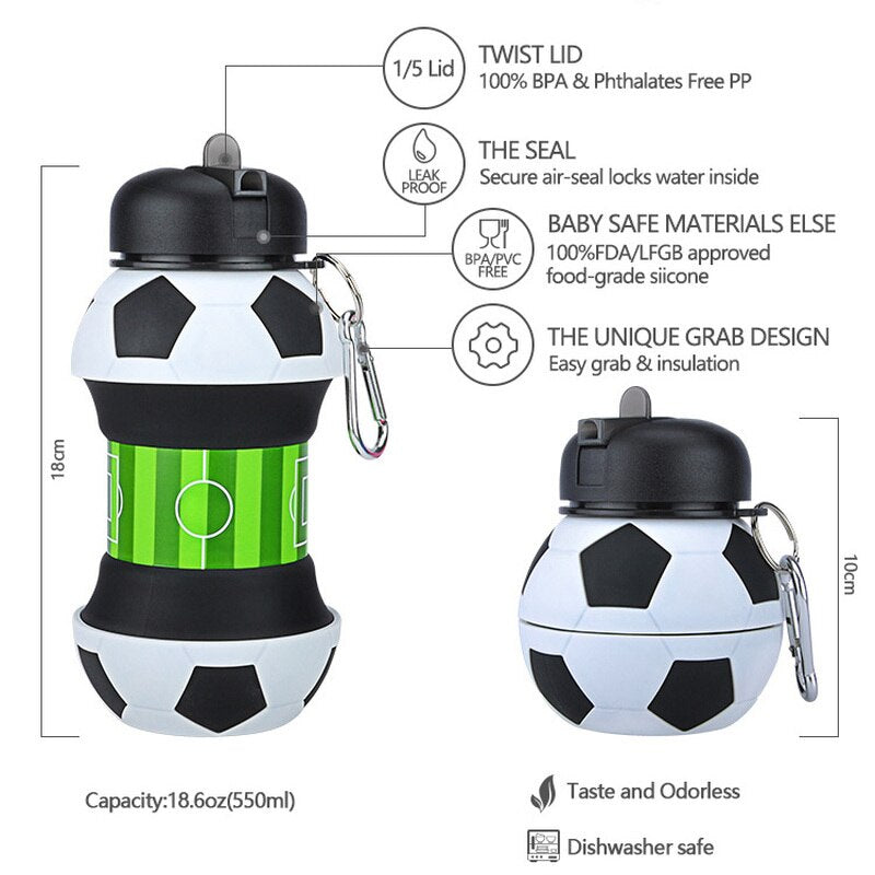 Sports Folding Football Water Bottle