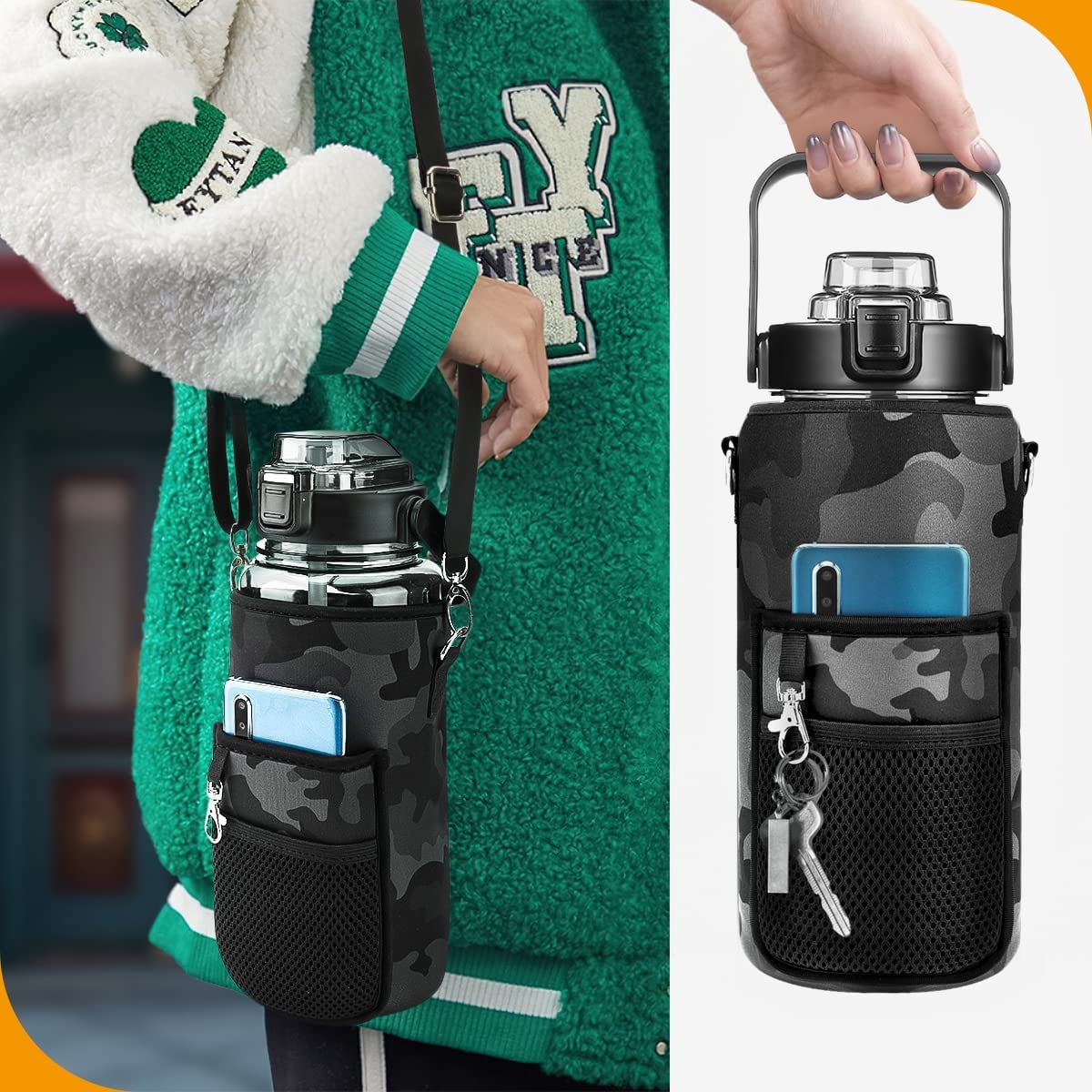 2 Liters Water Bottle with Sleeve
