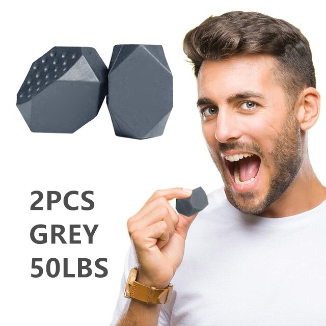 Portable Masseter Training Ball 2pcs grey 50lbs