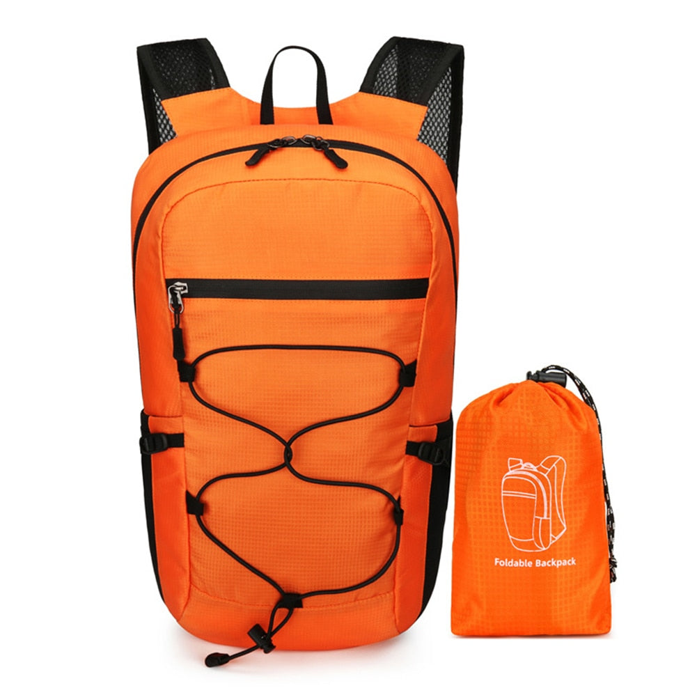 Lightweight Backpack Folding Bag Orange