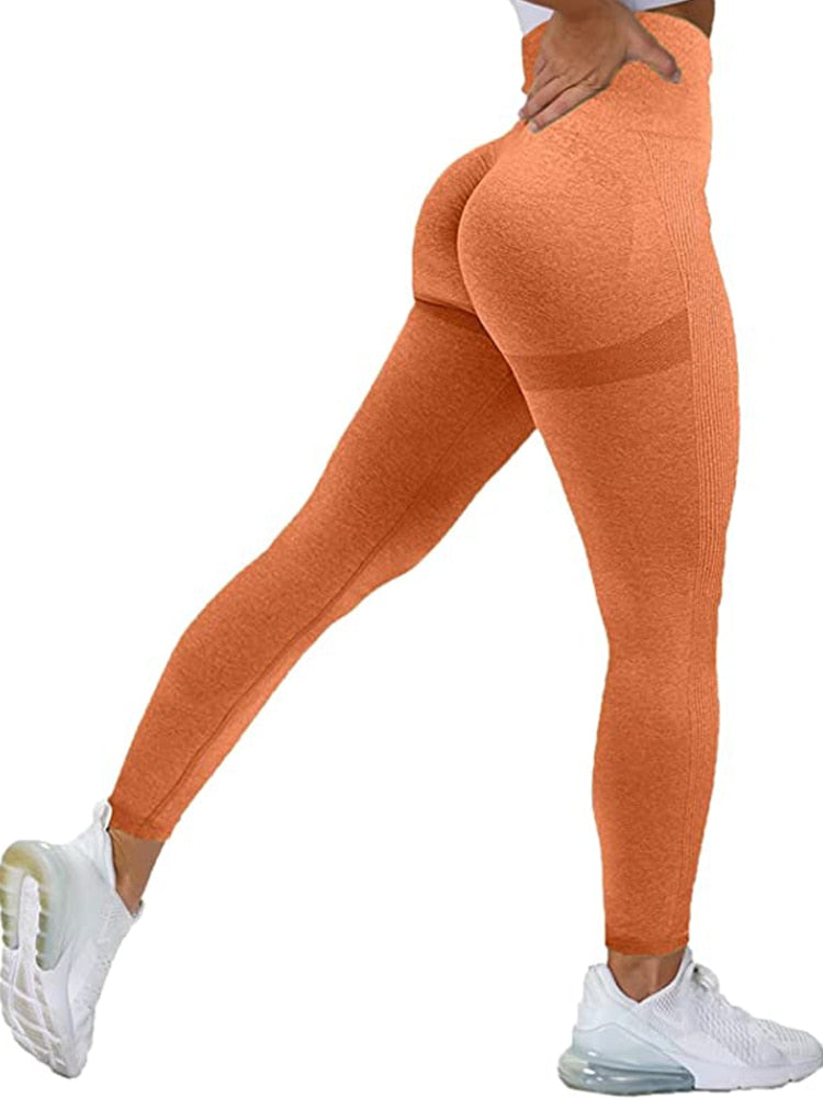 Women Seamless Workout Leggings Orange