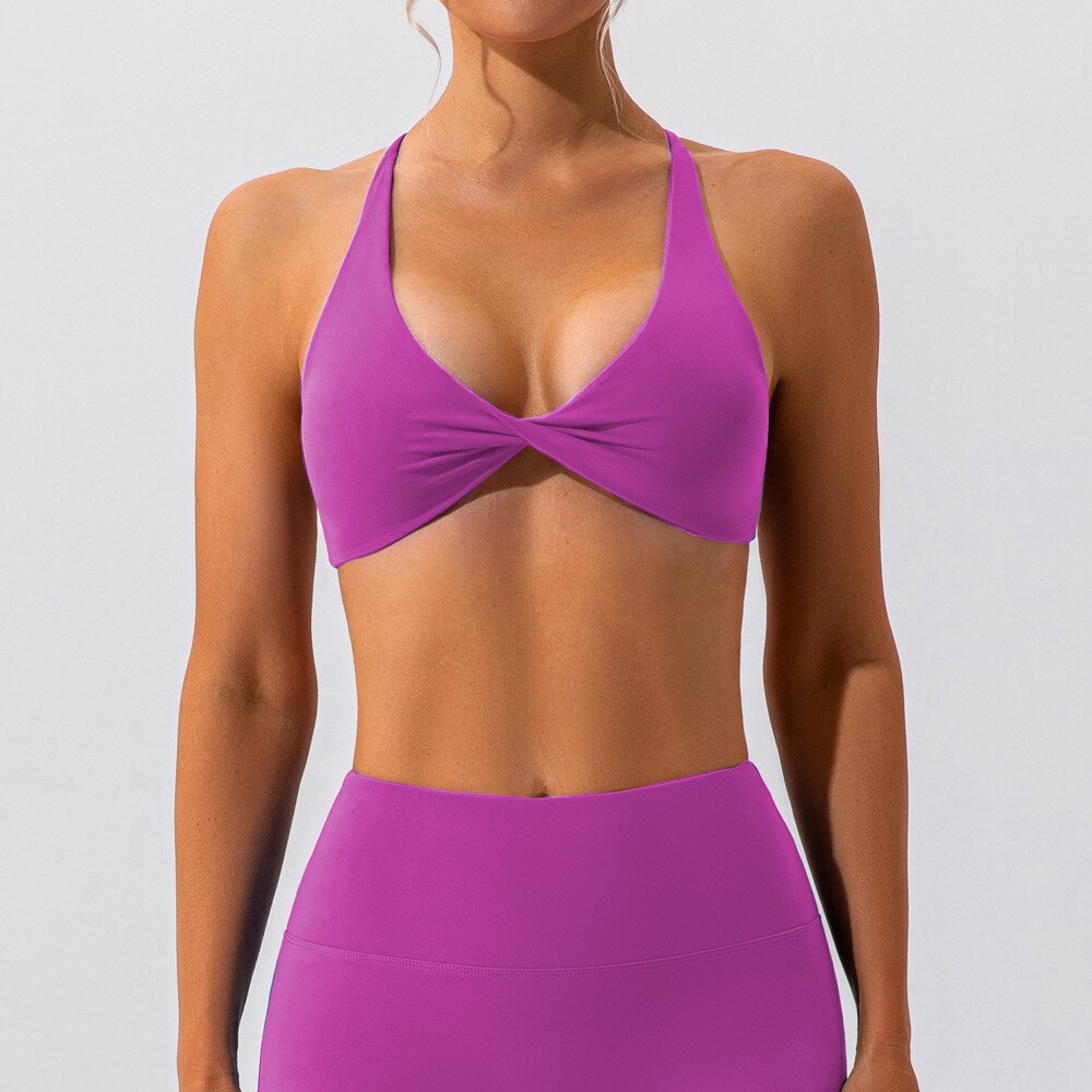 Women Twist Backless Sports Bra