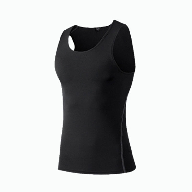 Men Sport Fitness Tees Vest Black