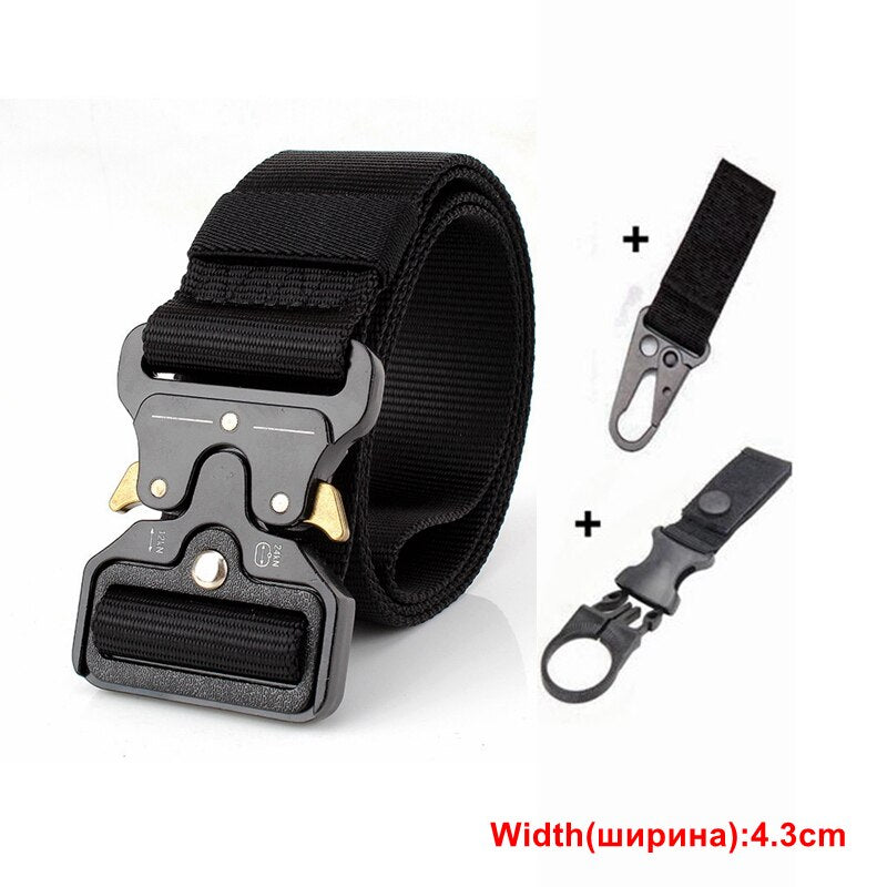 Men Sports Military Army Tactical Belts 4.3cm B Belt 2 Hook