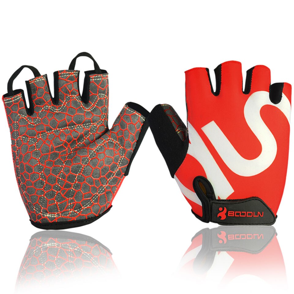 Half Finger Bicycle Gloves Red