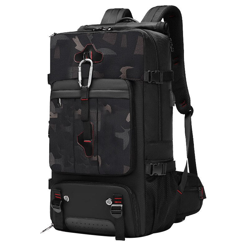Men 80L Outdoor Backpack Black CP