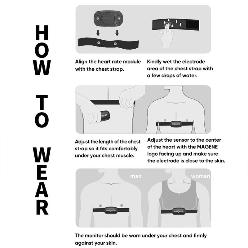 Heart Rate Sensor Monitor Chest Strap