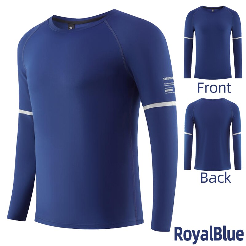 Men Tight Gym Compression T-shirt A-RoyalBlue