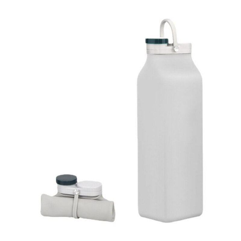 Portable collapsible leak-proof water bottle 600ml Gray