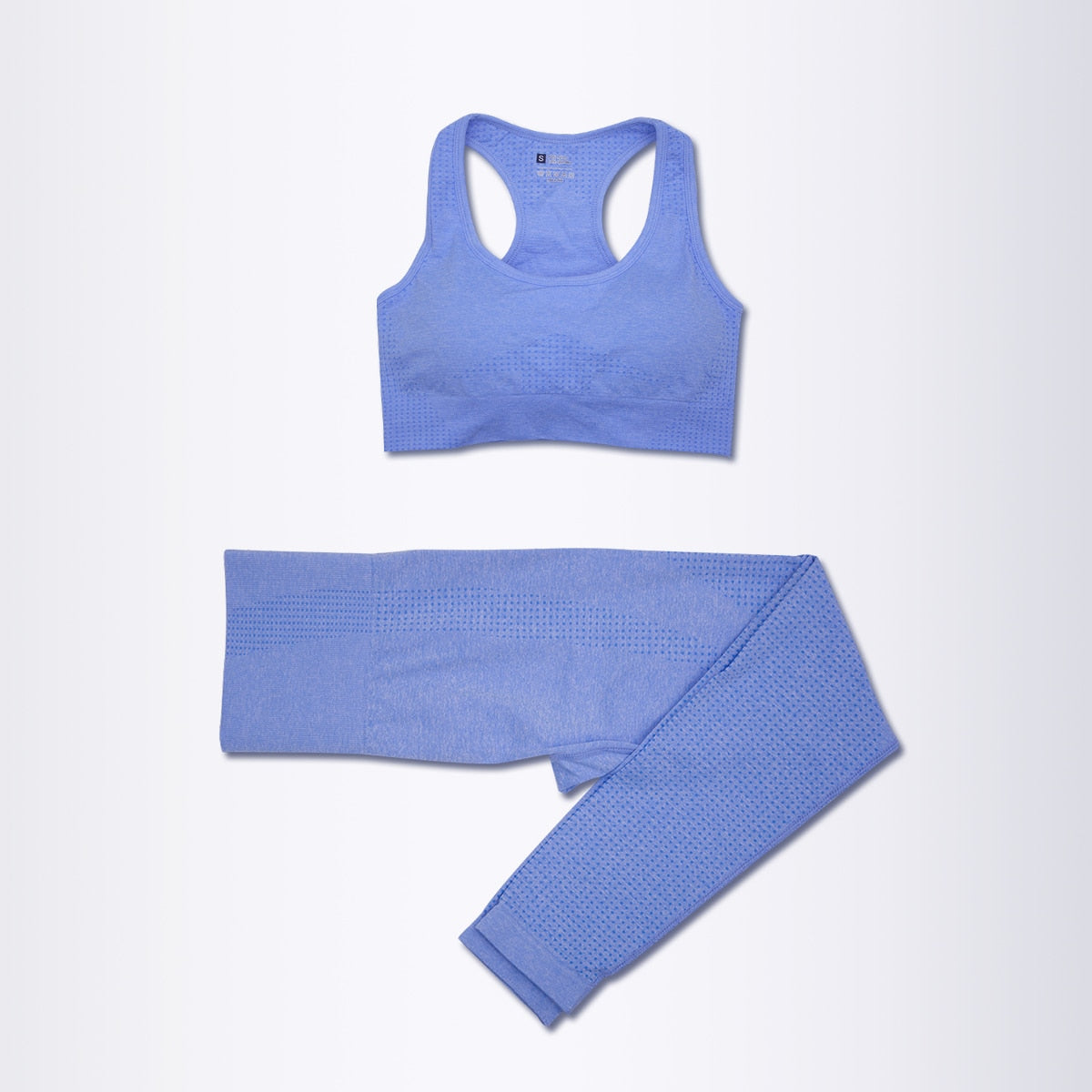 Women Seamless Gym Workout Set 999-2B-Blue