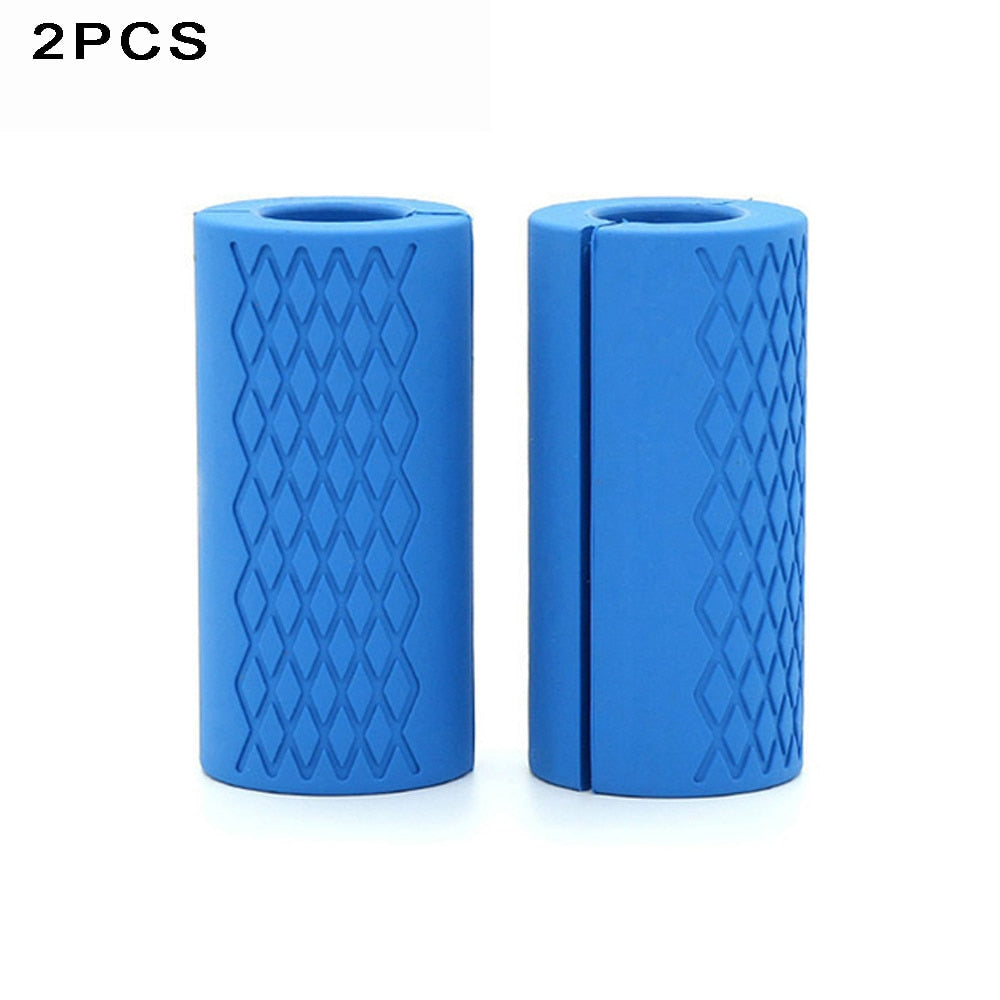 Dumbbell Barbell Bar Handles Grips Pair of Blue