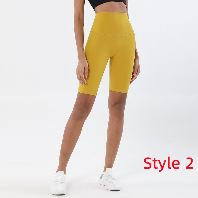 New Women Five Point Leggings 926-Bee yellow