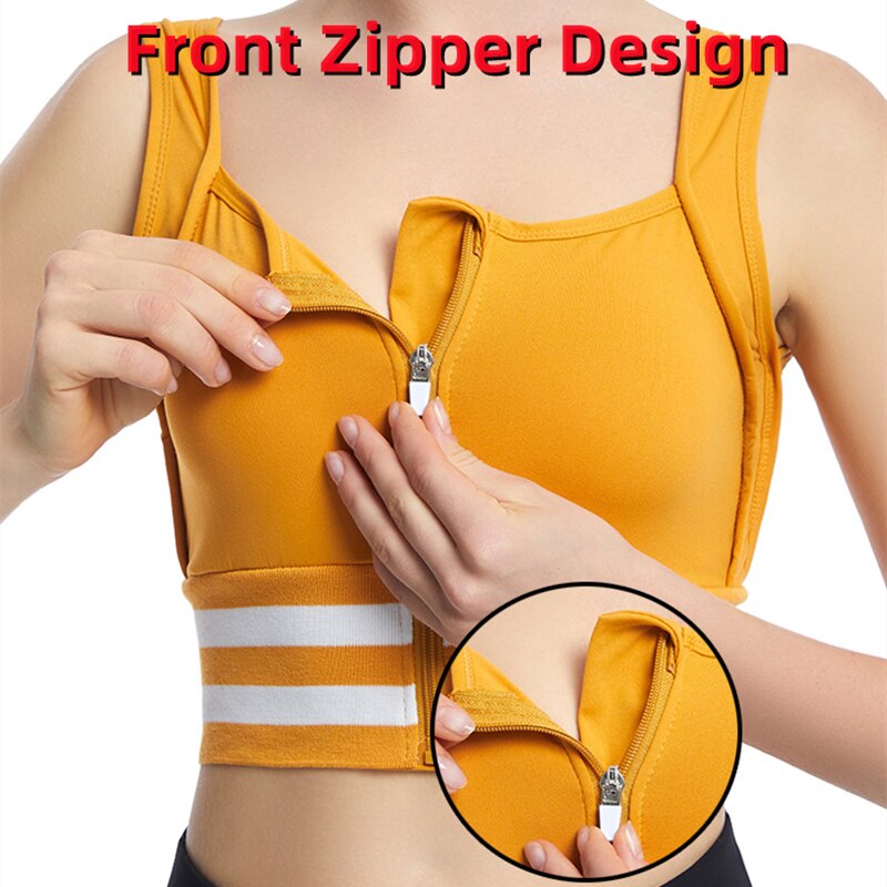 Women Front Zipper Gym Bra