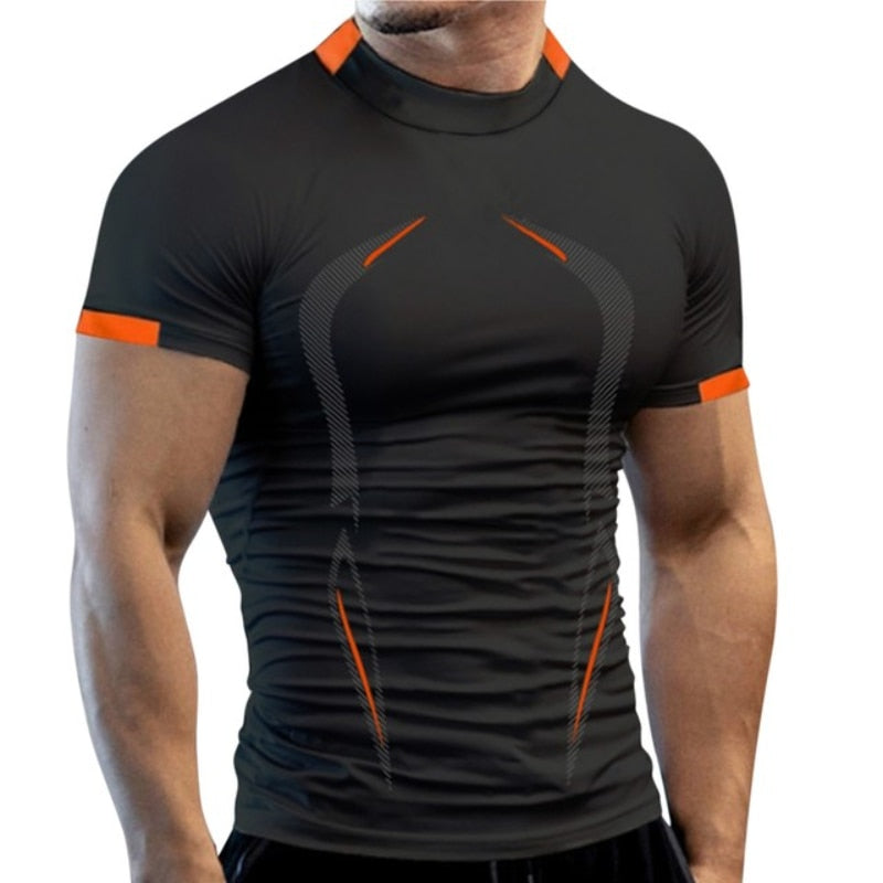 Men Quick Dry Fitness Gym T Shirt Black