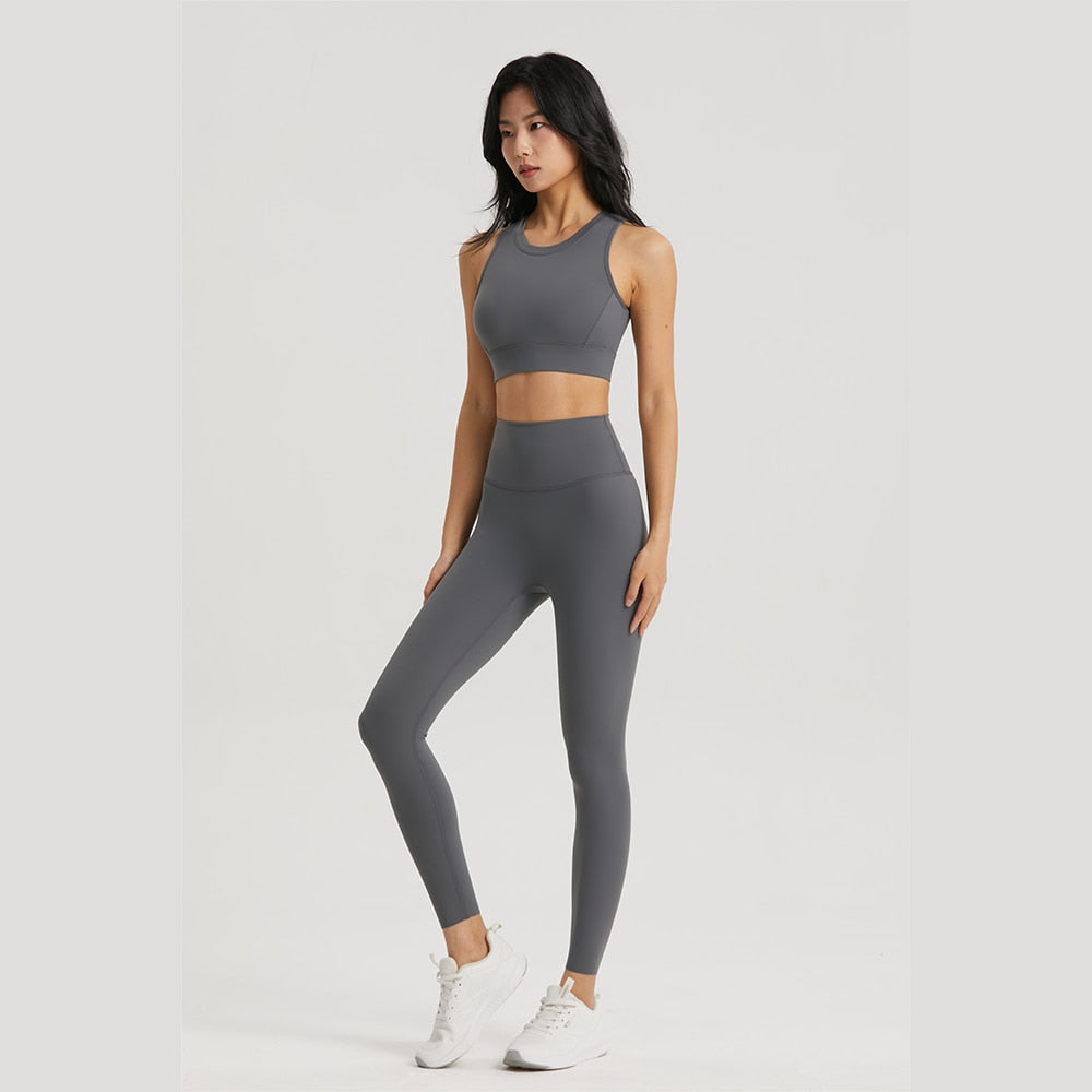 Women Sportswear Yoga Set smoky Gray