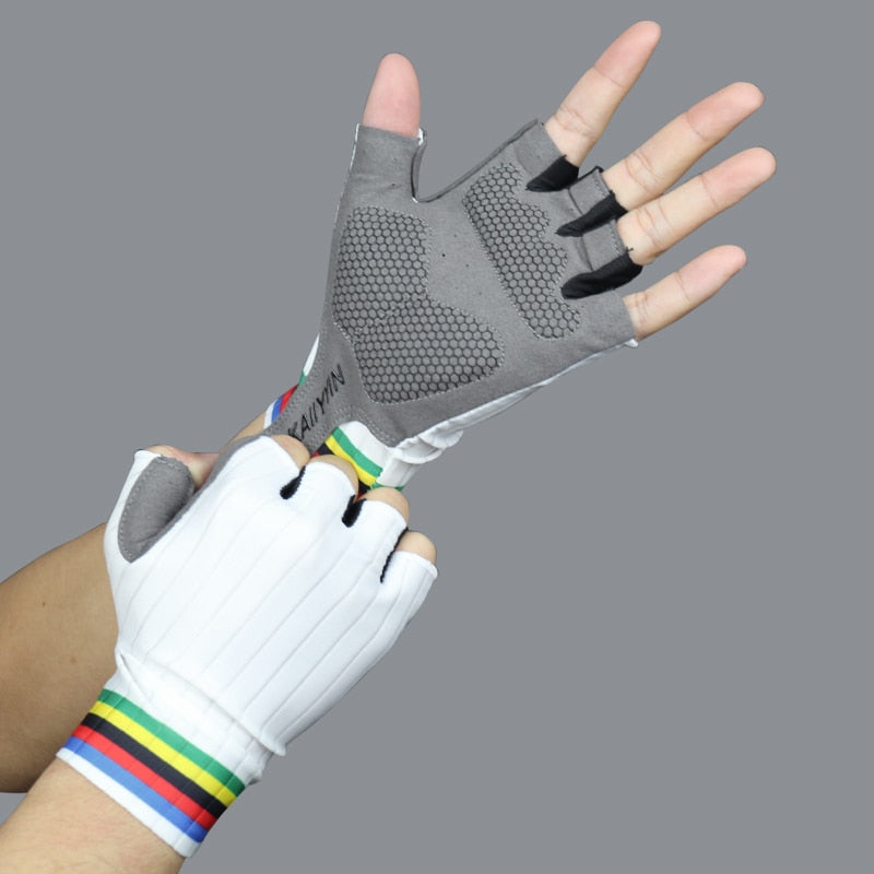 Men Women Cycling Gloves A-white