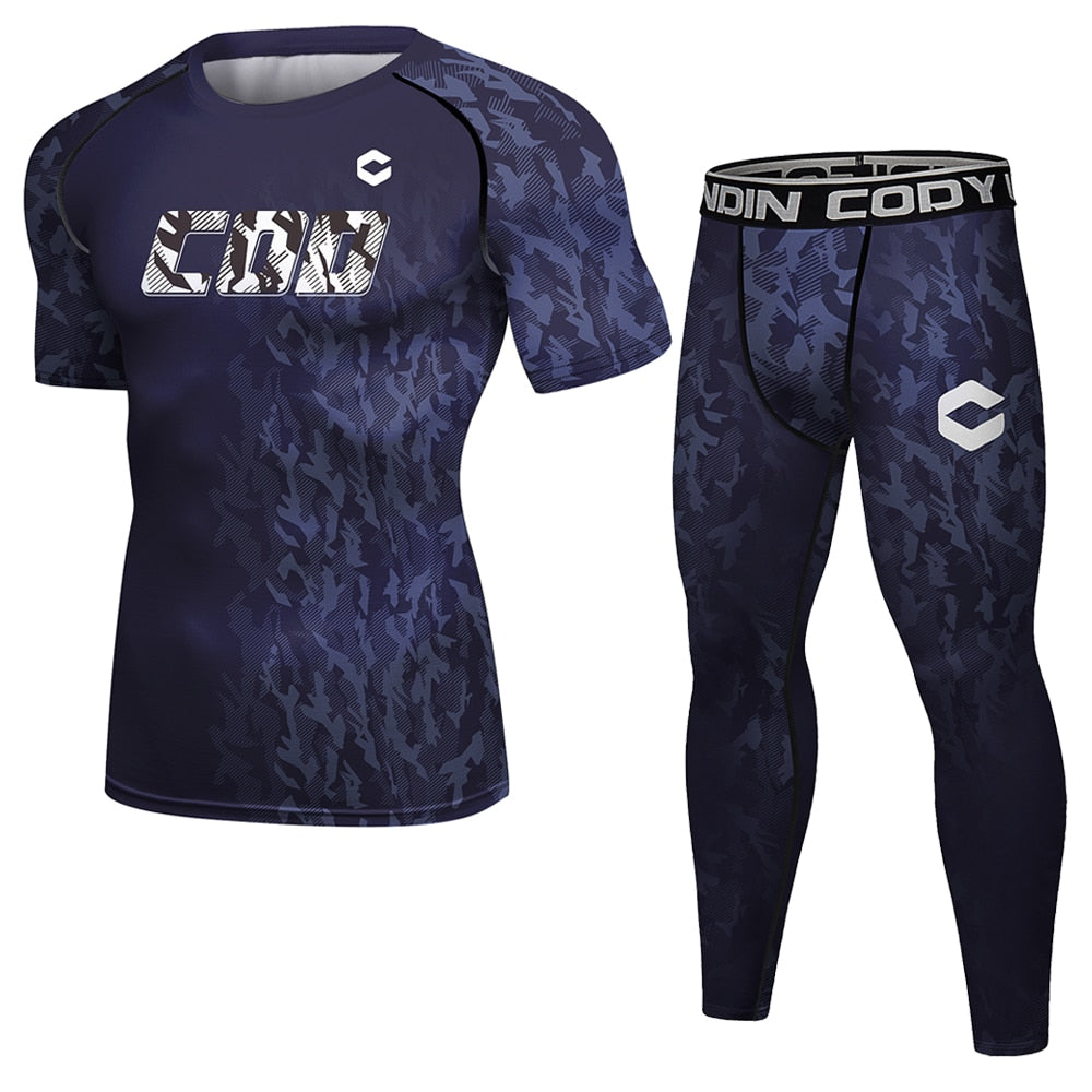 Men Compression Tracksuit Tight Set