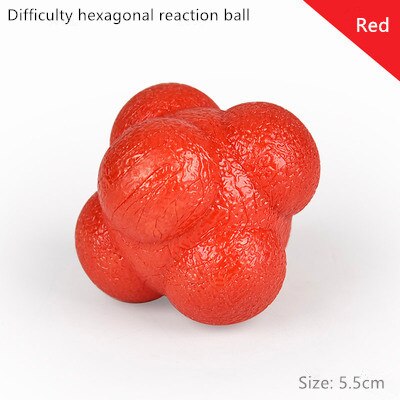 Fitness Silicon Rubber Hexagonal Reaction Ball 5.5cm Red