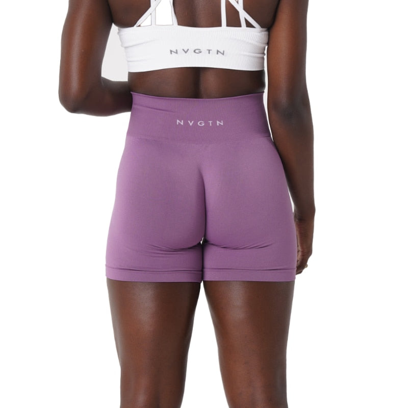 Women Solid Seamless Shorts Orchid