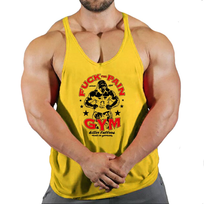 Men Sleeveless Cotton Gym Tank Tops GYM 9