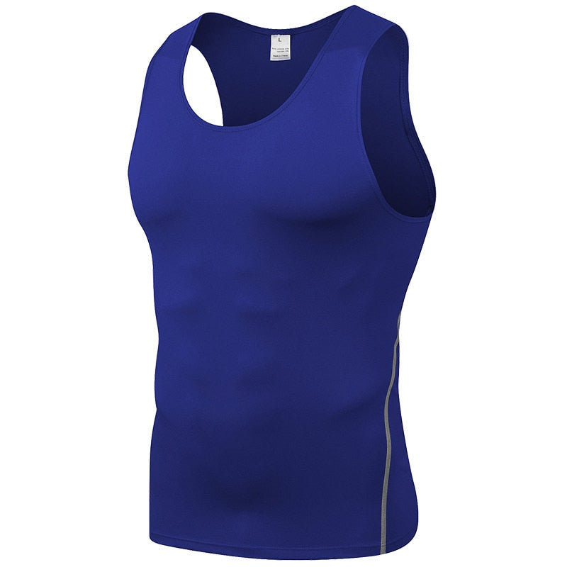 Sleeveless Gym Stretchy Tank Top Blue