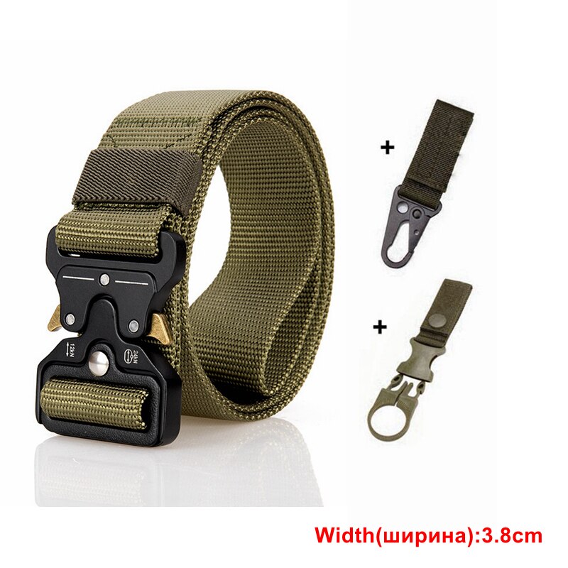 Men Sports Military Army Tactical Belts 3.8cm G Belt 2 Hook