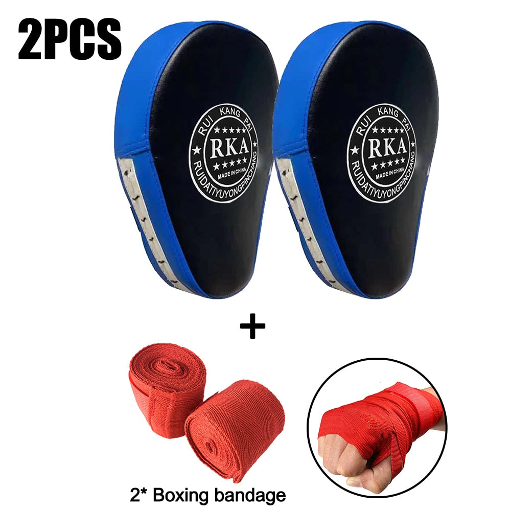 Curved Boxing Muay Thai Hand Target 2PCS Set Blue China